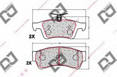 DJ PARTS bp1715 -  Комплект тормозных колодок, дисковый тормоз